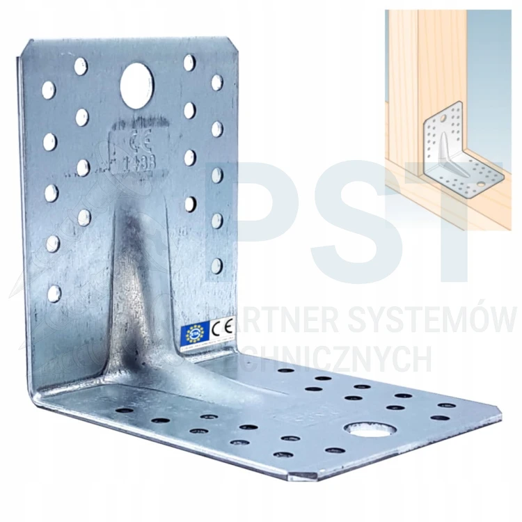 Kątownik ciesielski DOMAX KP2 105x105x90 mm 2,5 mm ocynk – widok frontowy