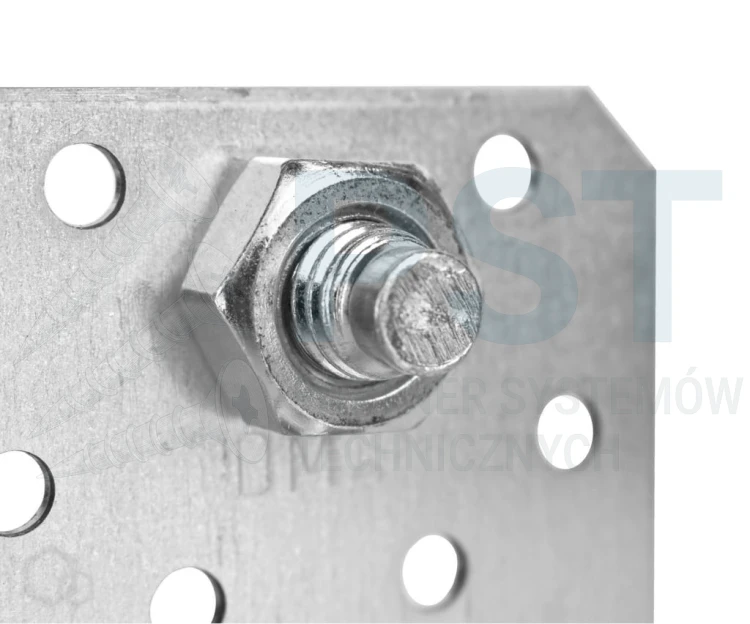 Kątownik montażowy do drewna 105x105 mm – perforacja montażowa