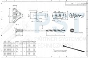Wkręty dystansowe DOMAX WDS 6x110 TORX 30 - rysunek techniczny