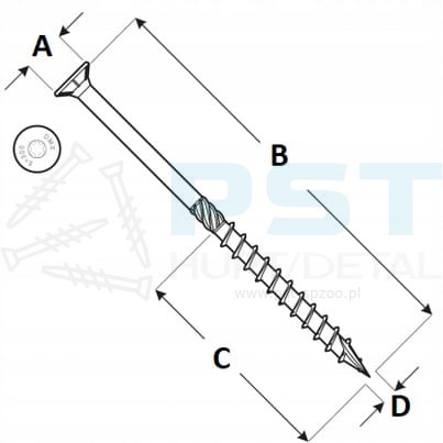 wkręty stożkowe 6x240