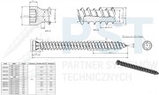 wkręt do ościeżnic 7,5x52 cbw rysunek techniczny wkręta