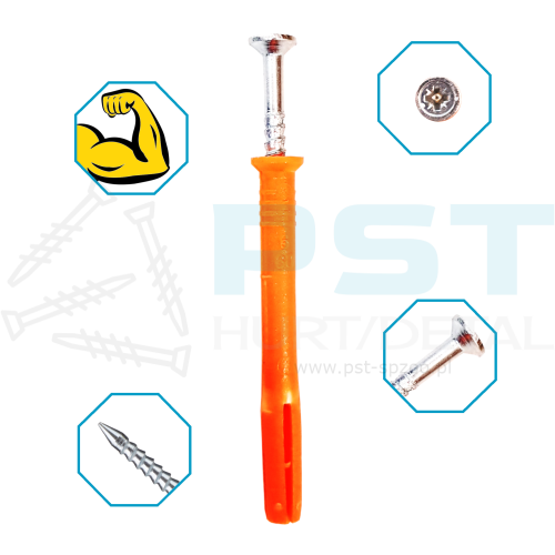 KOŁKI SZYBKIEGO MONTAŻU 6x80 ROZPOROWE DO  BETONU 100szt Marcopol