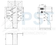 WB41 WIESZAK BELKI 28x146x75x2,0 WSPORNIK ŁĄCZNIK CIESIELSKI KROKWI OCYNK