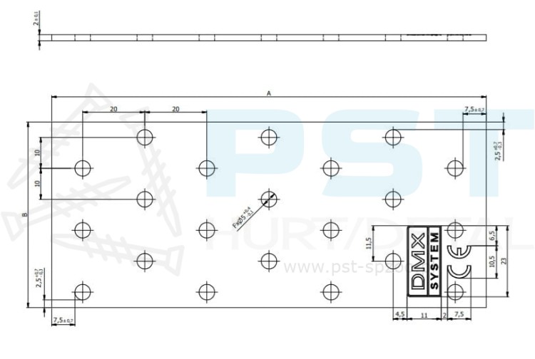 PP1 PŁYTKA PERFOROWANA ŁĄCZNIK CIESIELSKI 40x80x2 PŁASKOWNIK DOMAX