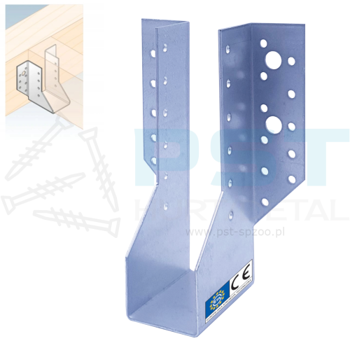 WB50 Wieszak Belki Łącznik Wspornik ciesielski 45x167x75 krokwi ocynk Atest
