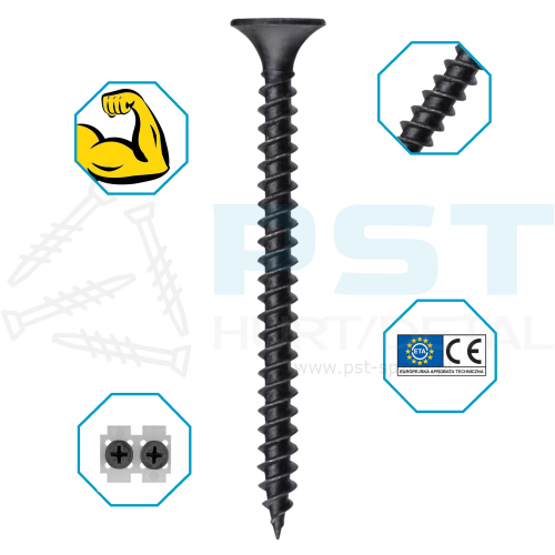 Wkręty na taśmie Wkręty czarne samowiercące 3,5x35  do montażu płyt GK wkręt regips