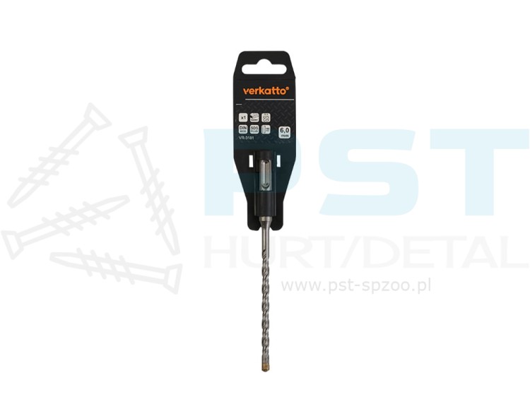 Wiertło do betonu 12x210mm SDS Plus Wiertło widiowe  krzyżowe Verkatto