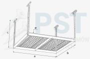 Półka garażowa  600x1200 biała Półka sufitowa Kratownica Półka podwieszana