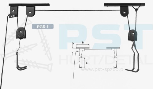 WIESZAK ROWEROWY PODSUFITOWY WINDA UCHWYT ROWEROWY SKŁADANY