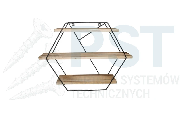 Półka ścienna LOFT  600/400 mm Plaster miodu Półka wisząca