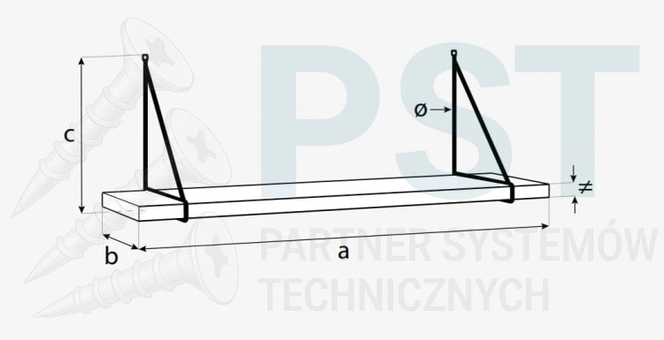 Półka ścienna LOFT 800 x 200 mm FAL półka industrialna