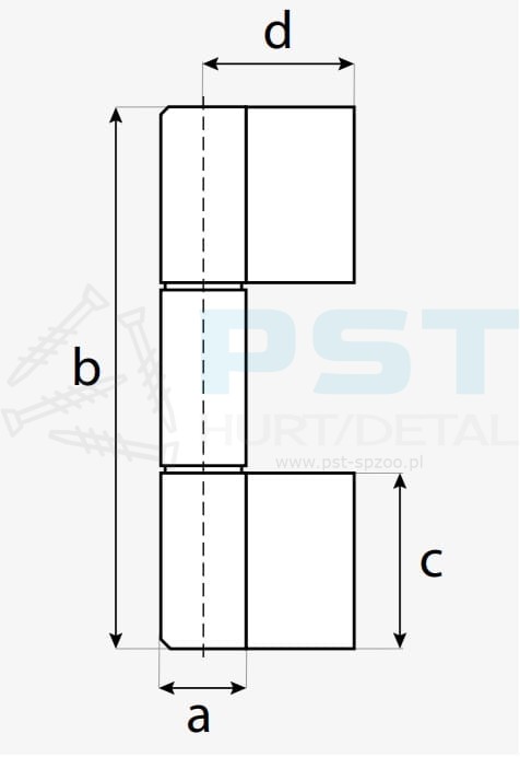 ZAWIAS TOCZONY FI 20/17 DO BRAM FURTKI SPAWANY TRÓJELEMENTOWY