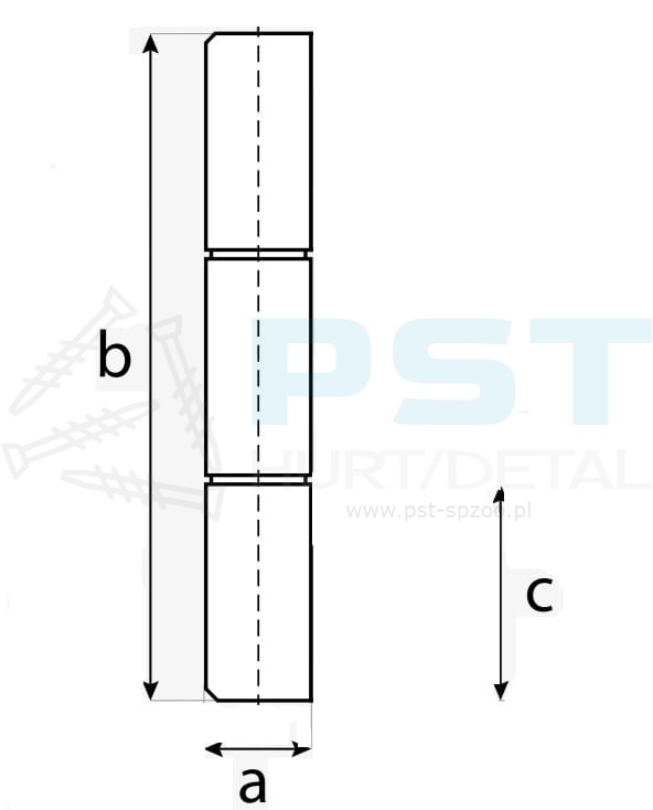 ZAWIAS TOCZONY FI 20 DO BRAM FURTKI SPAWANY TRÓJELEMENTOWY