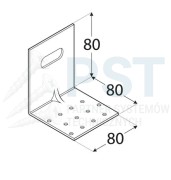 KMRP2 Kątownik montażowy 80x80x80x2,0 Kątownik regulowany wzmocniony Łącnik ciesielski