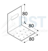KMR8 Kątownik montażowy 80x80x80x2,0 Kątownik regulowany Ocynk Łącnik ciesielski
