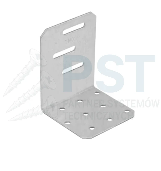 KMR2 Kątownik montażowy 60x80x60x2,0 P Kątownik regulowany Ocynk Łącnik ciesielski