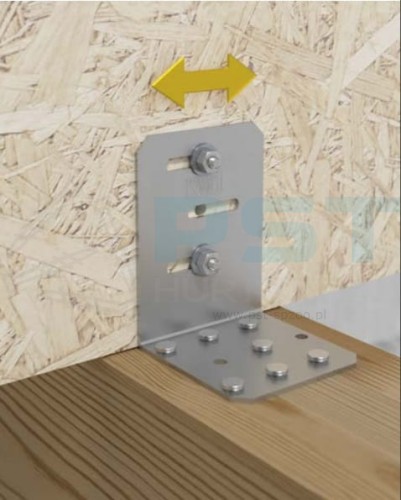 KMR2 Kątownik montażowy 60x80x60x2,0 P Kątownik regulowany Ocynk Łącnik ciesielski