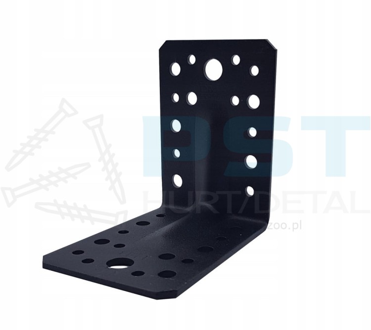 Łącznik ciesielski wzmocniony przetłoczeniem – kątownik KP1 czarny 90°