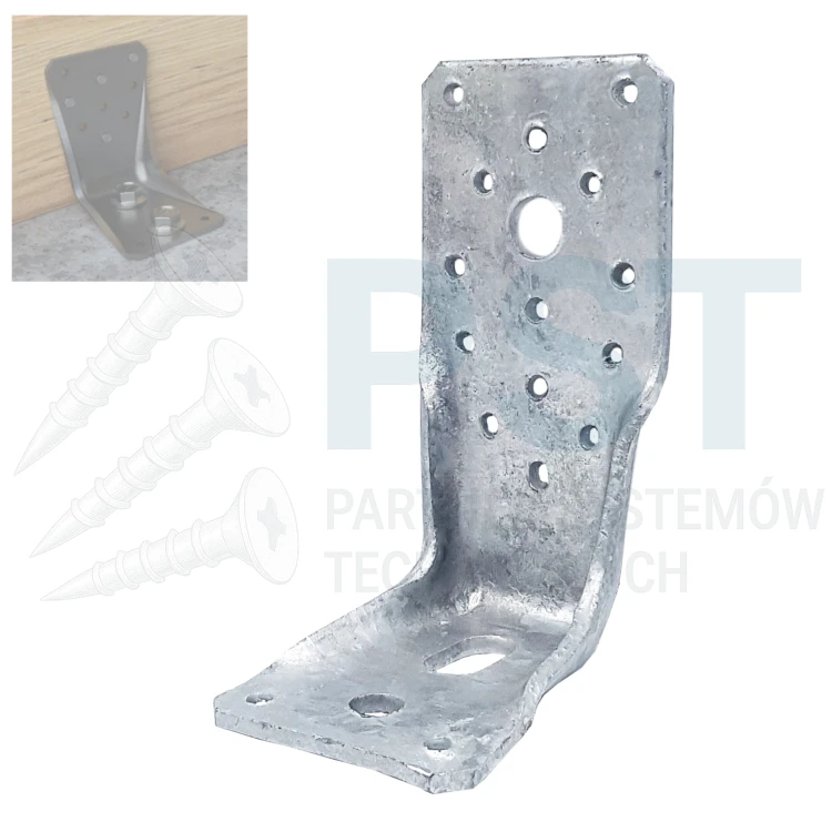 Łącznik ciesielski  LBZ 135 Łącznik do betonu 135x65x86x4,0 kątownik do betonu Mocowanie murłaty