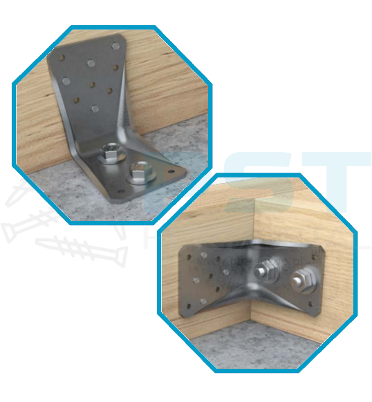 Łącznik ciesielski  LBZ 285 Łącznik do betonu 285x65x86x4,0 kątownik do betonu Mocowanie murłaty