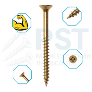 Wkręty do drewna 3,5 x 50 mm Wkręty hartowane zółte Marcopol 5 kg