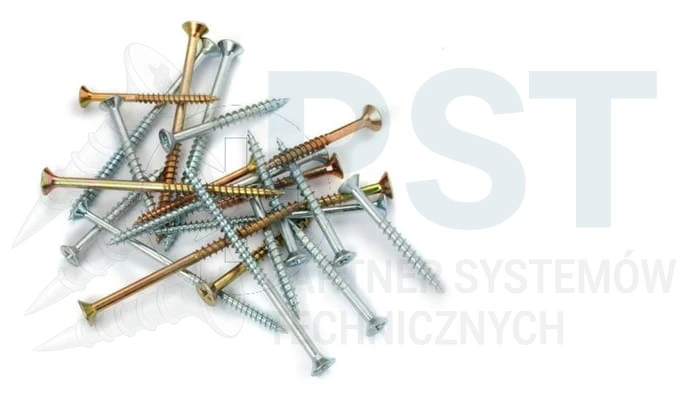 Wkręty do drewna 3,5 x 50 mm Wkręty hartowane zółte Marcopol 5 kg