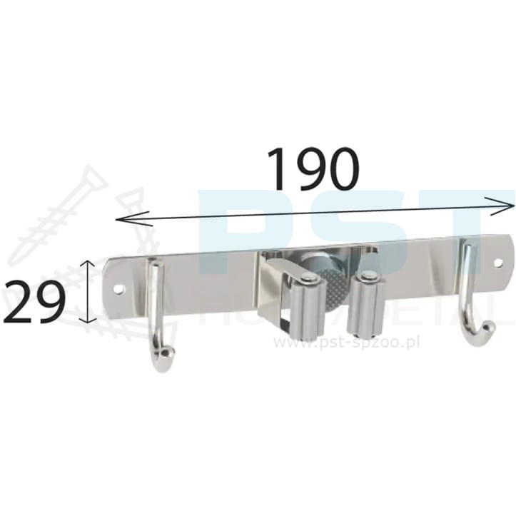 Uchwyt narzędziowy Wieszak naścienny Organizer garażowy 190x29mm Wieszak