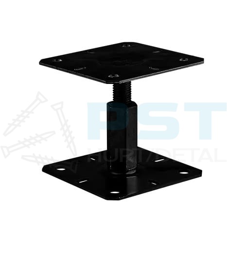 Podstawa słupa 100x100x100-150 Podstaw słupa regulowana Podstawa Czarna