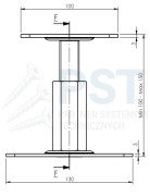 Podstawa słupa 100x130x100-150 Podstaw słupa regulowana Podstawa Złota