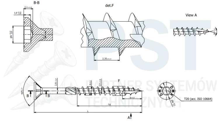 Wkręty do drewna 4x60 mm ciesielskie 200 szt z łbem stożkowym ZNG Domax