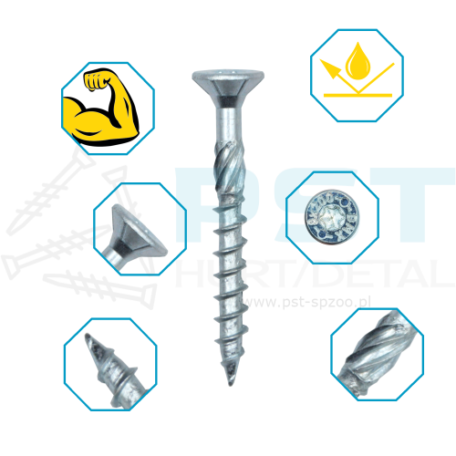 Wkręty do drewna 4x40 mm ciesielskie 200 szt z łbem stożkowym ZNG Domax