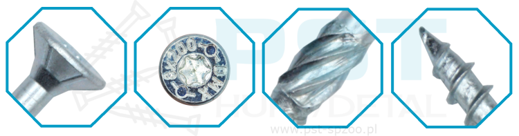 Wkręty do drewna 3,5x30 mm ciesielskie 200 szt z łbem stożkowym ZNG Domax