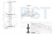Podstawa słupa regulowana gwintowana 80x250x3,0 M20