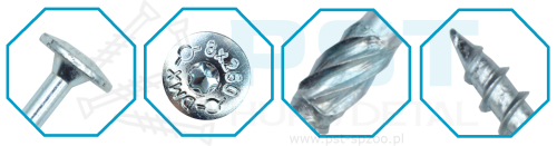 Wkręty Ciesielskie do drewna 6X280 mm  50szt z łbem podkładkowym ZNG Domax