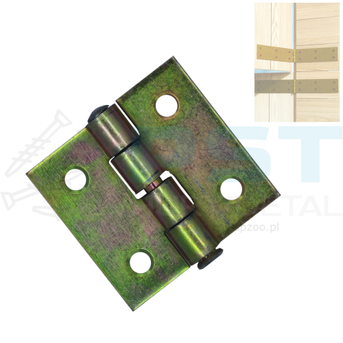 Zawias budowlany Domax Z50 60x55x2,5 mm ocynk do klapy skrzyni metalowy