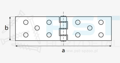 Zawias budowlany Domax Z100x25x1,5 mm ocynk do klapy skrzyni metalowy