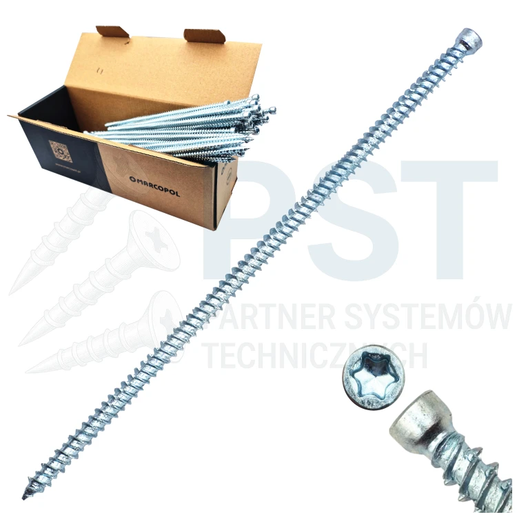 Wkręty ościeżnicowe 7,5x212 mm TORX łeb walcowy 100 szt. stal ocynk