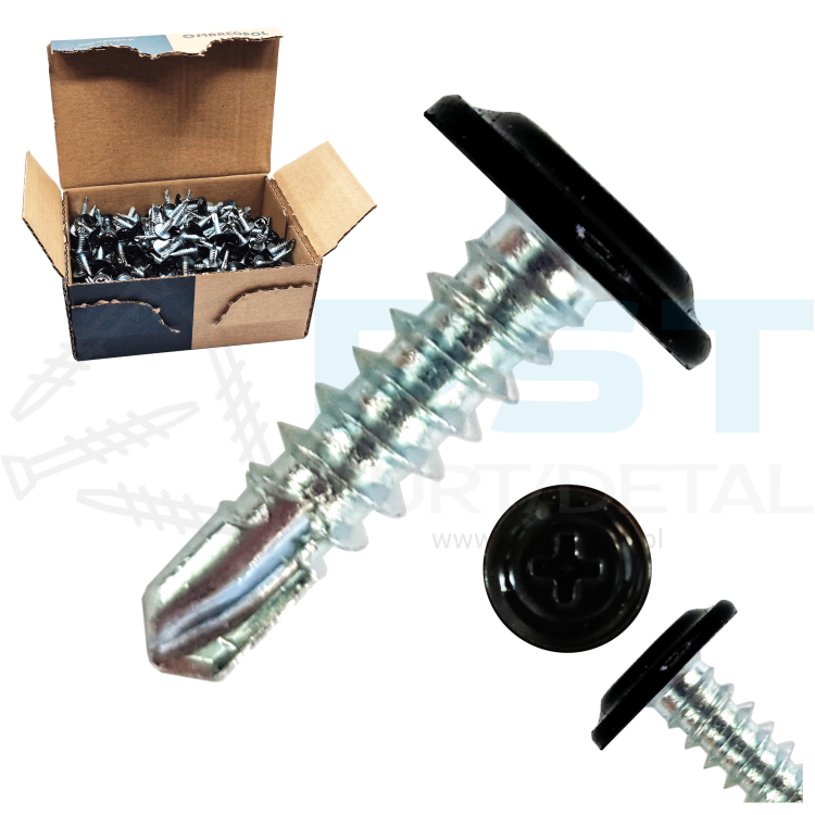 Wkręty do blachy samowiercące ocynk czarne