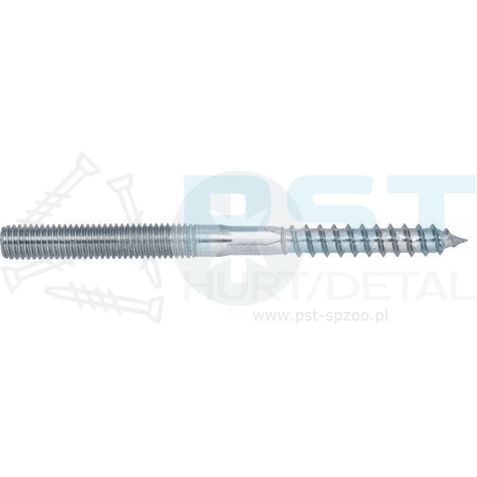 SZPILKA DWUSTRONNA DO DREWNA M8  8 x 180 mm ŚRUBA DWUGWINTOWA 100 SZT