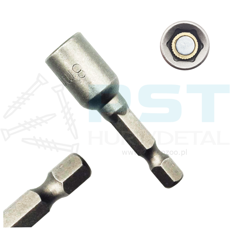 Kluczyk magnetyczny 8mm 8x48 CrV Verkatto VR-3846 nasadka 1/4” do wkrętarki