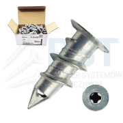 Kołki metalowe ślimakowe 6,2 x 28 mm DRIVA  ślimak metalowy do regipsu G-K 100szt