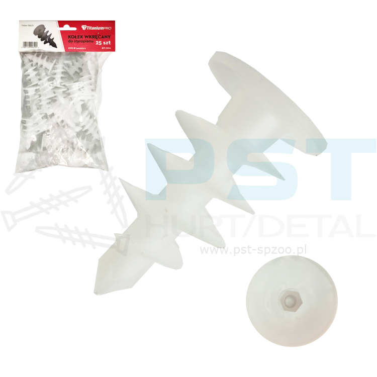 Kołki do styropianu 24 x 50 mm kołki ślimakowe  Marcopol KWS