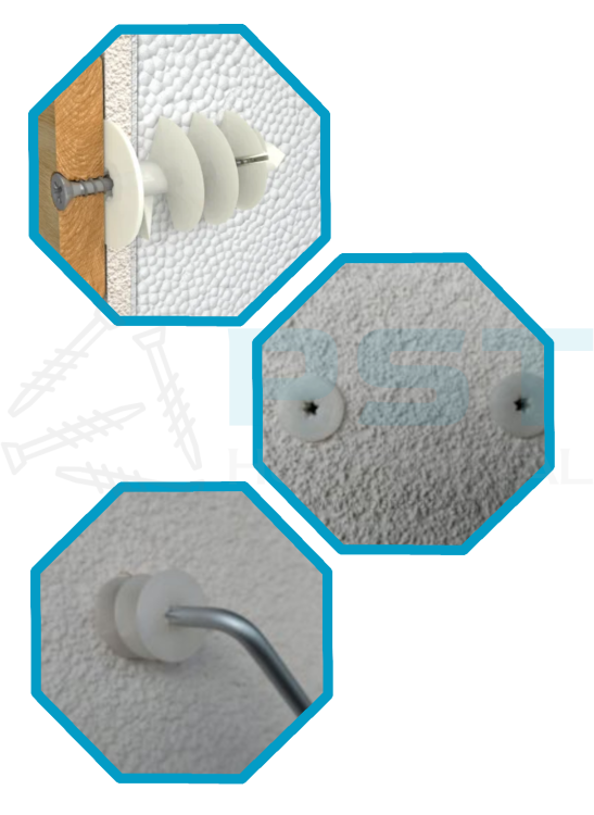 Kołki do styropianu 24 x 50 mm kołki ślimakowe  Marcopol KWS