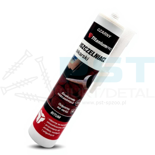 Uszczelniacz dekarski  bitumiczny czarny 300 ml dach rynny Titanium Pro