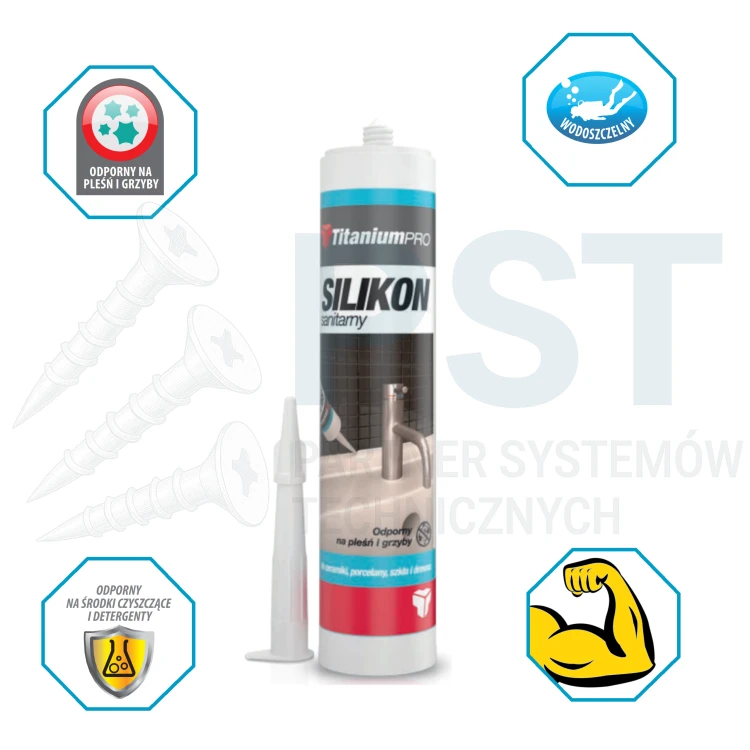 Silikon sanitarny bezbarwny 300 ml uszczelniacz łazienka kuchnia wodoodporny