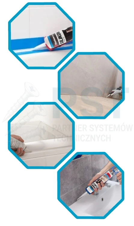 Silikon sanitarny bezbarwny 300 ml uszczelniacz łazienka kuchnia wodoodporny