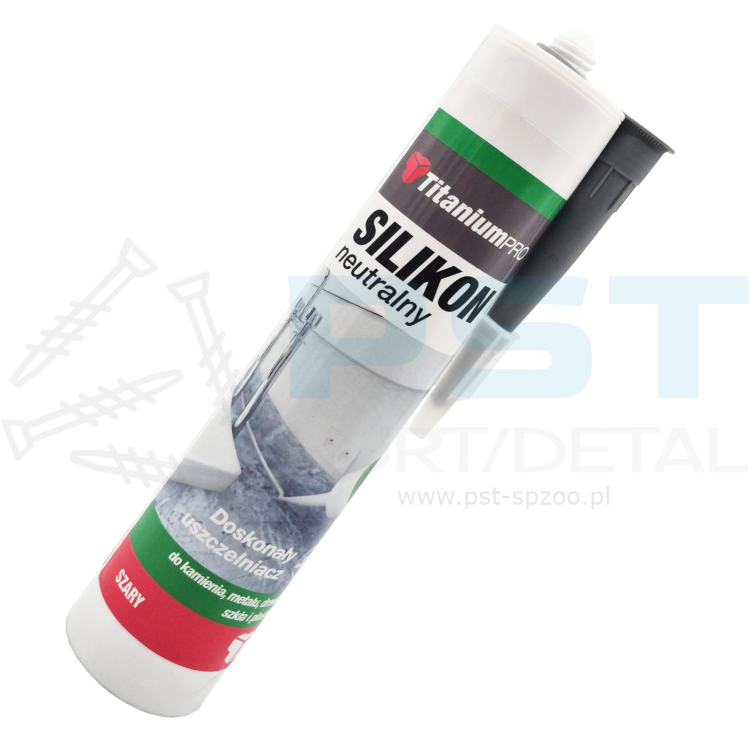 Silikon neutralny  szary 300 ml   TitaniumPRO – uszczelniacz uniwersalny UV