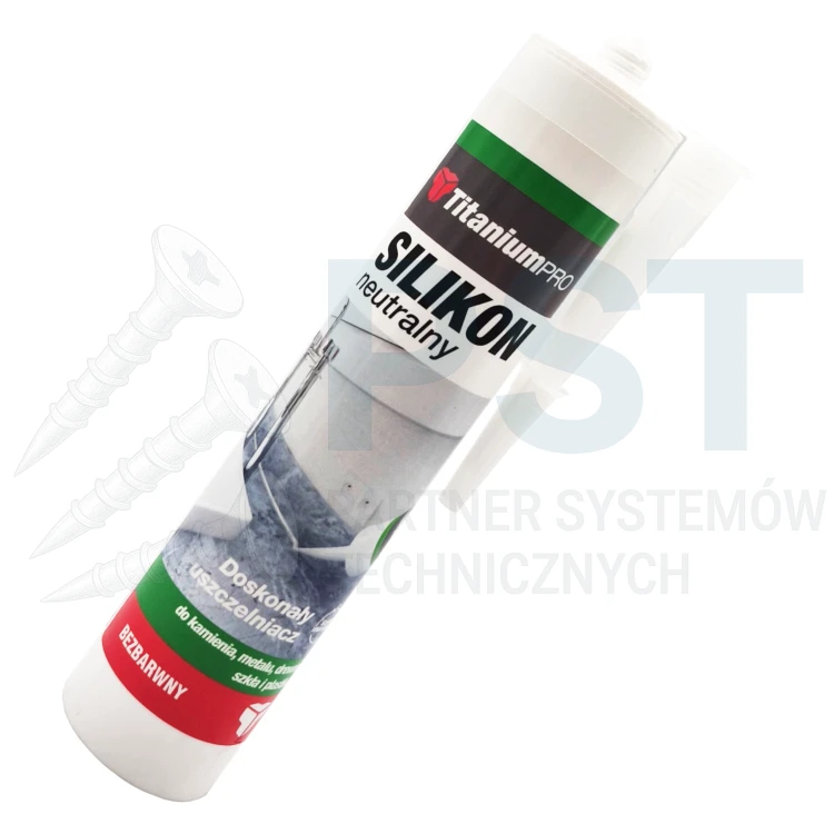 Silikon neutralny  bezbarwny 300 ml   TitaniumPRO – uszczelniacz uniwersalny UV