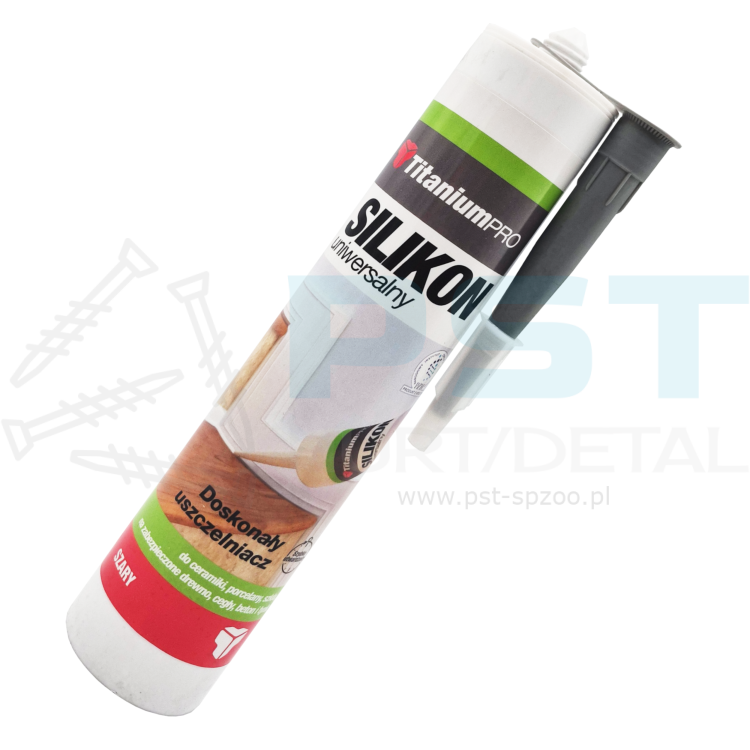 Silikon uniwersalny szary Uszczelniacz kolor biały TitaniumPRO  300 ml