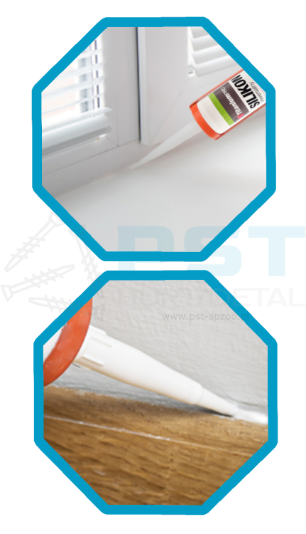 Silikon uniwersalny szary Uszczelniacz kolor biały TitaniumPRO  300 ml